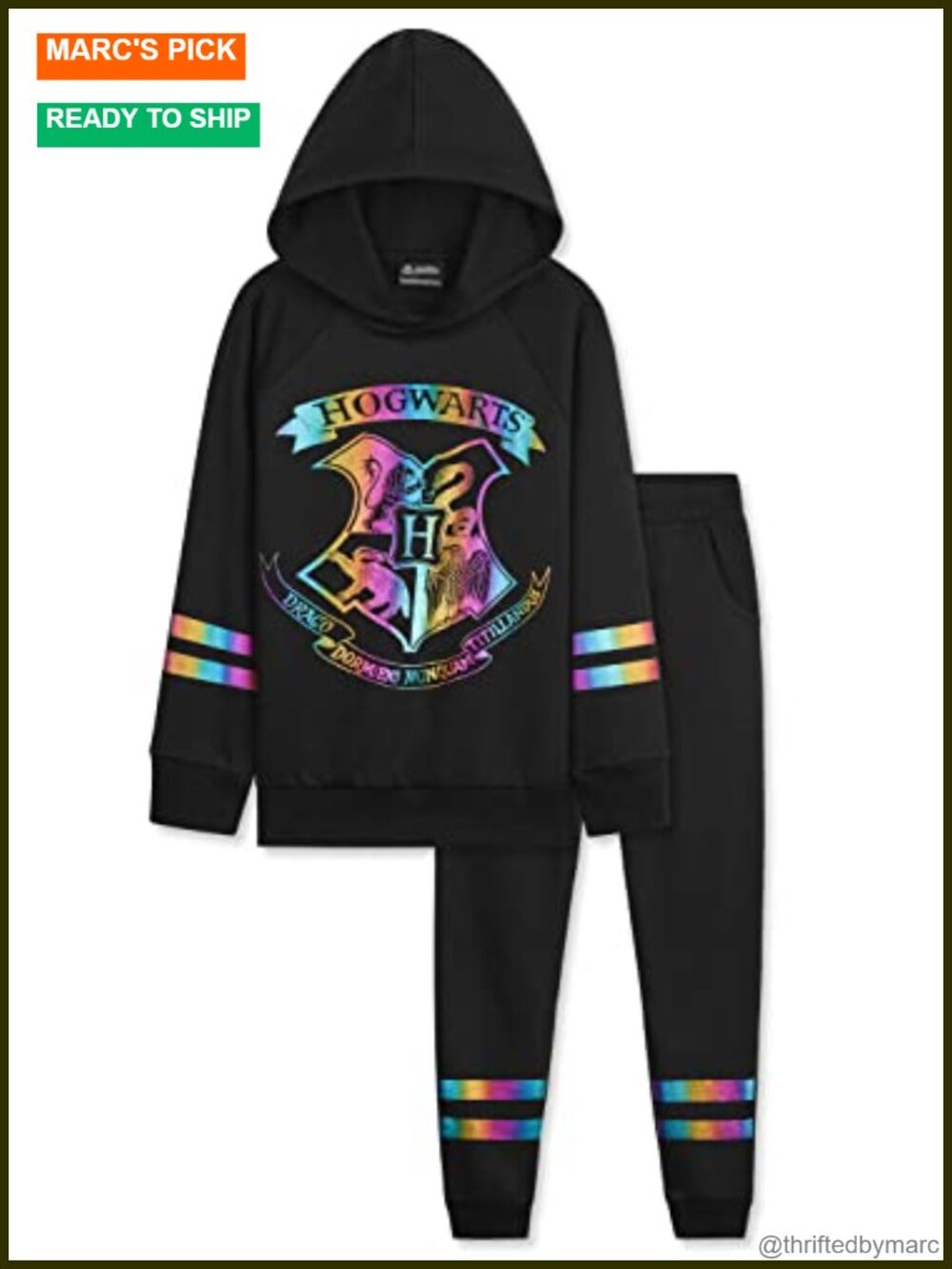 Harry Potter Girls Tracksuit Set Hoodie Joggers Cotton Blend